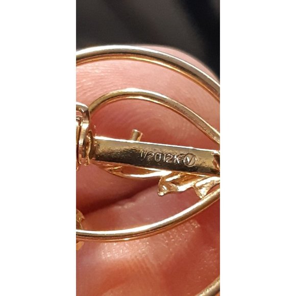 Vintage 1/20 12k Gold Filled Floral Brooch - Picture 5 of 6